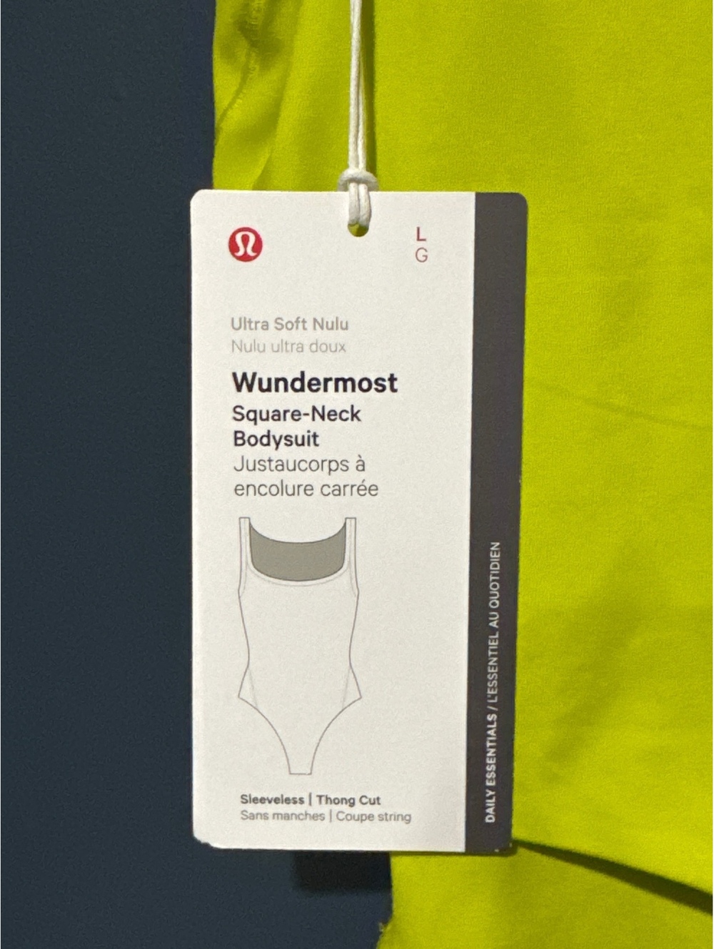 Lululemon Wundermost Square-neck Bodysuit - L Lichen Lime - Picture 4 of 4